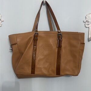 Coach Hampton Leather Tote Bag - Brown